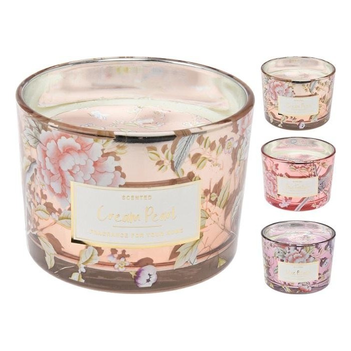 VASO VETRO CON CERA 11X8CM 3 A